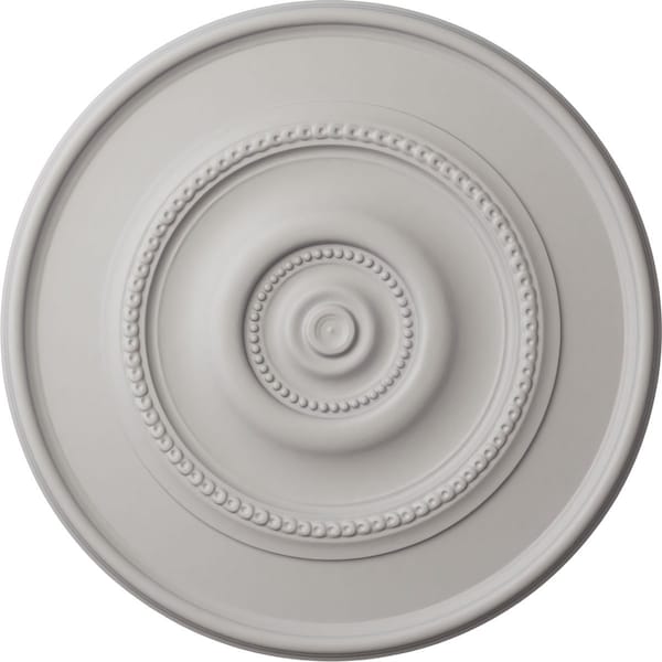 Ekena Millwork Dylar Ceiling Medallion (Fits Canopies up to 6 1/4"), Hand-Painted Ultra Pure White, 30"OD x 2 1/4"P CM30DYUWF - main